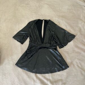 Express Black Shimmer Top